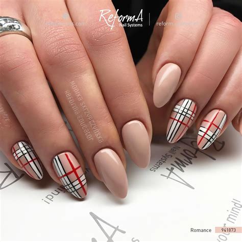 burberry nail art design